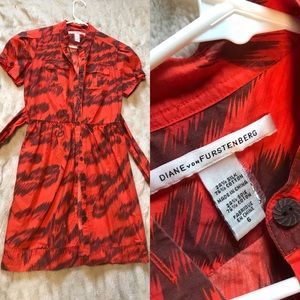 DVF tie shirt dress